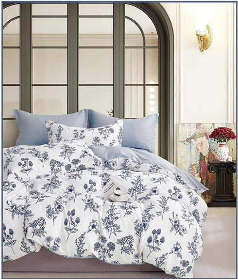 Florida Alice King Size 100% Pure Cotton Imported Bed Sheet Set with Pillow Covers